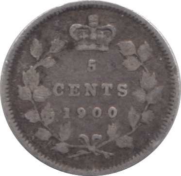 1900 SILVER FIVE CENTS CANADA - SILVER WORLD COINS - Cambridgeshire Coins