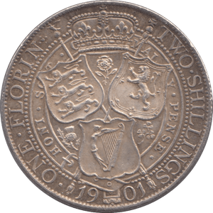 1901 FLORIN ( EF ) - FLORIN - Cambridgeshire Coins