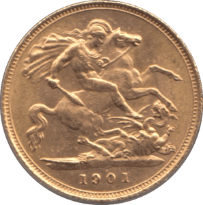 1901 GOLD HALF SOVEREIGN ( AUNC ) - HALF SOVEREIGN - Cambridgeshire Coins