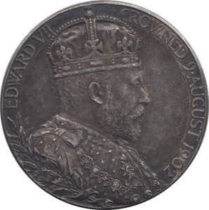 1902 CORONATION KING EDWARD VII QUEEN ALEXANDRA SILVER MEDALLION - MEDALS & MEDALLIONS - Cambridgeshire Coins