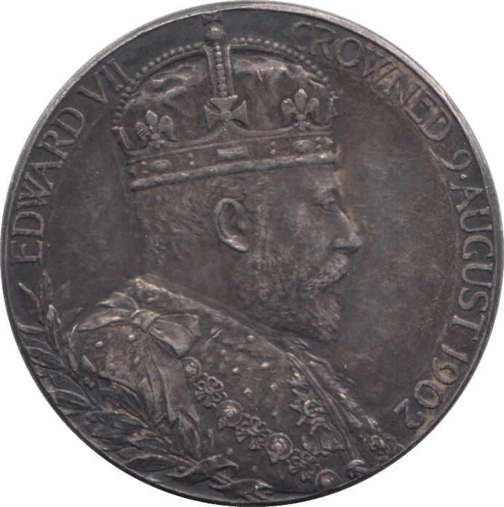 1902 CORONATION KING EDWARD VII QUEEN ALEXANDRA SILVER MEDALLION - MEDALS & MEDALLIONS - Cambridgeshire Coins