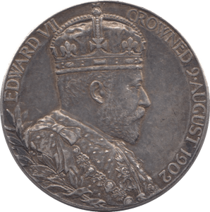 1902 CORONATION KING EDWARD VII QUEEN ALEXANDRA SILVER MEDALLION - MEDALS & MEDALLIONS - Cambridgeshire Coins