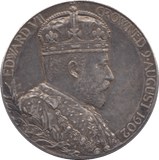 1902 CORONATION KING EDWARD VII QUEEN ALEXANDRA SILVER MEDALLION - MEDALS & MEDALLIONS - Cambridgeshire Coins