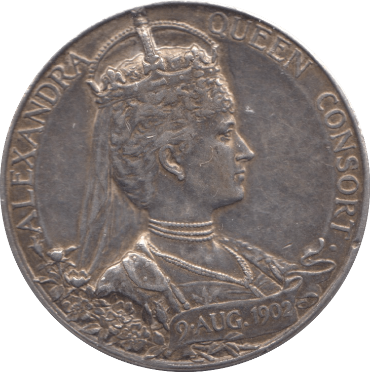 1902 CORONATION KING EDWARD VII QUEEN ALEXANDRA SILVER MEDALLION - MEDALS & MEDALLIONS - Cambridgeshire Coins