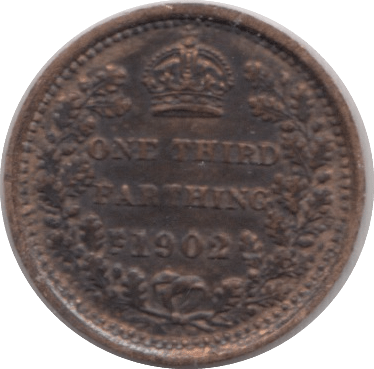 1902 ONE THIRD FARTHING ( EF ) - ONE THIRD FARTHING - Cambridgeshire Coins