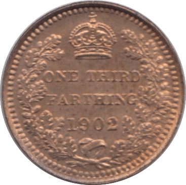 1902 ONE THIRD FARTHING ( UNC ) - One Third Farthing - Cambridgeshire Coins