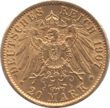 1907 GOLD 20 MARKS GERMANY - Gold World Coins - Cambridgeshire Coins