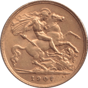 1907 GOLD HALF SOVEREIGN ( GVF ) - HALF SOVEREIGN - Cambridgeshire Coins