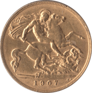 1907 GOLD HALF SOVEREIGN ( GVF ) - HALF SOVEREIGN - Cambridgeshire Coins