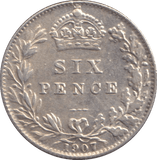 1907 SIXPENCE ( AUNC ) - SIXPENCE - Cambridgeshire Coins