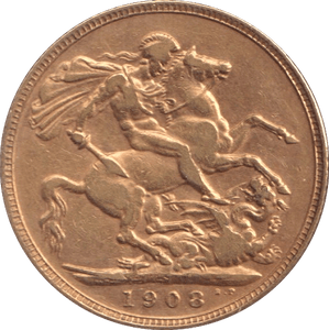 1908 GOLD SOVEREIGN ( FINE ) - SOVEREIGN - Cambridgeshire Coins