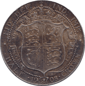 1908 HALFCROWN ( GVF ) - HALFCROWN - Cambridgeshire Coins