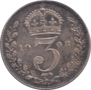 1908 MAUNDY THREEPENCE ( EF ) - MAUNDY THREEPENCE - Cambridgeshire Coins