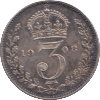 1908 MAUNDY THREEPENCE ( EF ) - MAUNDY THREEPENCE - Cambridgeshire Coins