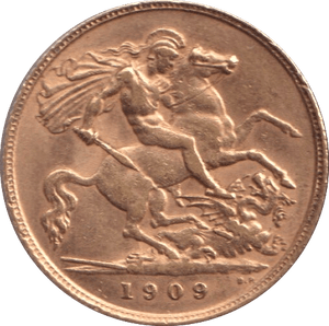 1909 GOLD HALF SOVEREIGN ( AUNC ) - HALF SOVEREIGN - Cambridgeshire Coins