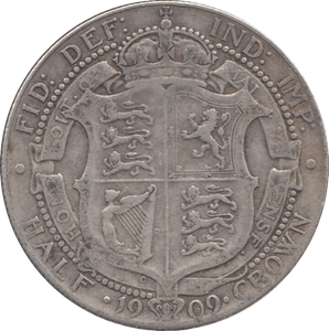 1909 HALFCROWN ( FINE ) - Halfcrown - Cambridgeshire Coins