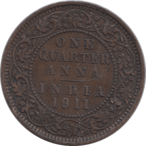 1911 1/4 ANNA BRITISH INDIA - WORLD COINS - Cambridgeshire Coins