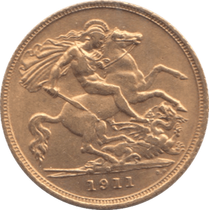 1911 GOLD HALF SOVEREIGN ( AUNC ) - Half Sovereign - Cambridgeshire Coins