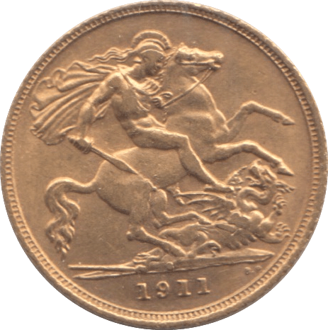 1911 GOLD HALF SOVEREIGN ( AUNC ) - Half Sovereign - Cambridgeshire Coins