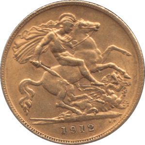 1912 GOLD HALF SOVEREIGN ( AUNC ) - HALF SOVEREIGN - Cambridgeshire Coins