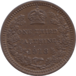 1913 ONE THIRD FARTHING ( AUNC ) - One Third Farthing - Cambridgeshire Coins