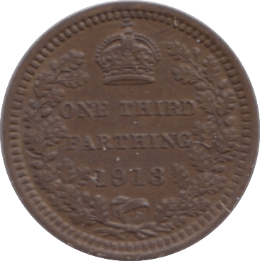 1913 ONE THIRD FARTHING ( AUNC ) - One Third Farthing - Cambridgeshire Coins