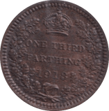 1913 ONE THIRD FARTHING ( EF ) C - One Third Farthing - Cambridgeshire Coins