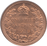 1913 ONE THIRD FARTHING ( UNC ) - One Third Farthing - Cambridgeshire Coins