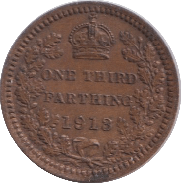 1913 THIRD FARTHING ( GVF ) - One Third Farthing - Cambridgeshire Coins