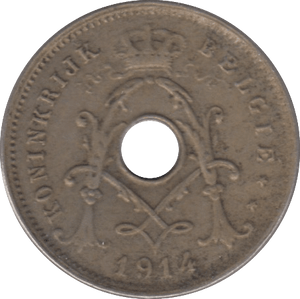 1914 FIVE CENTS BELGIUM - WORLD COINS - Cambridgeshire Coins