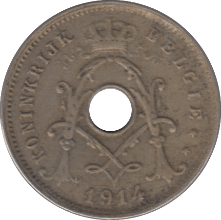 1914 FIVE CENTS BELGIUM - WORLD COINS - Cambridgeshire Coins