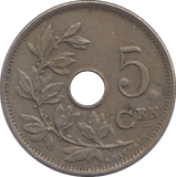 1914 FIVE CENTS BELGIUM - WORLD COINS - Cambridgeshire Coins