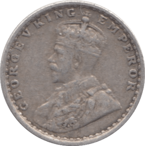 1915 SILVER TWO ANNAS INDIA - SILVER WORLD COINS - Cambridgeshire Coins