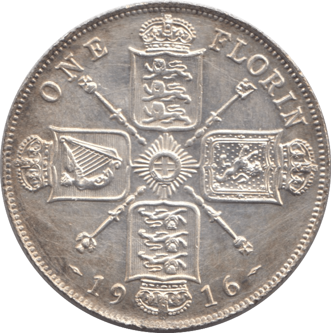 1916 FLORIN ( AUNC ) - FLORIN - Cambridgeshire Coins