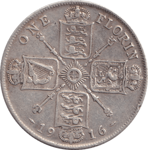 1916 FLORIN ( VF ) - FLORIN - Cambridgeshire Coins