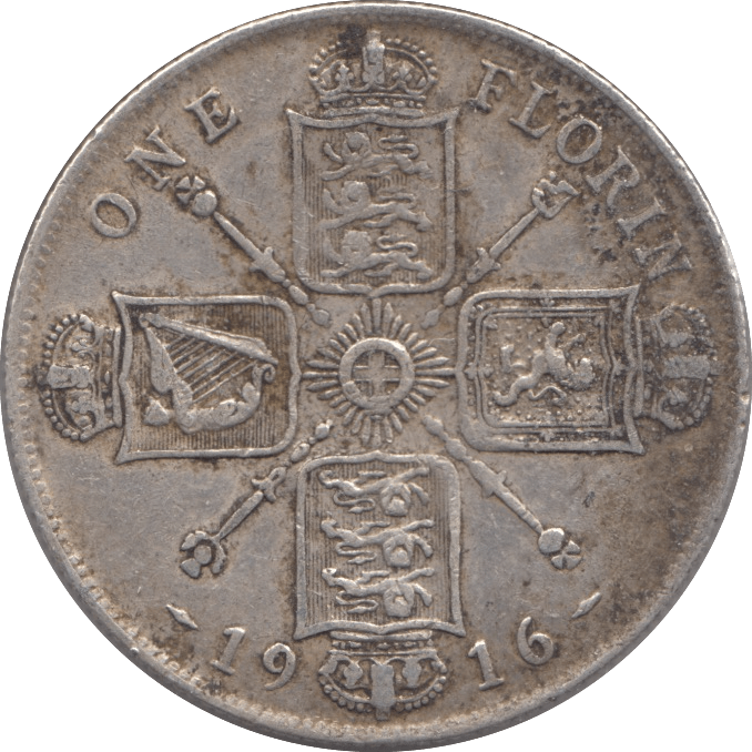 1916 FLORIN ( VF ) - FLORIN - Cambridgeshire Coins