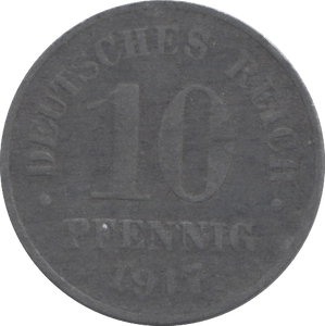 1917 GERMANY 10 PFENNIG - WORLD COINS - Cambridgeshire Coins