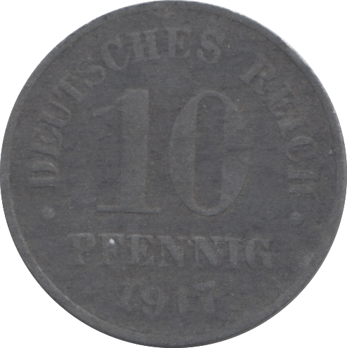 1917 GERMANY 10 PFENNIG - WORLD COINS - Cambridgeshire Coins