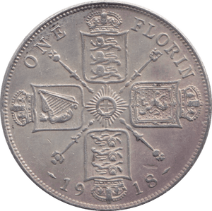 1918 FLORIN ( EF ) - FLORIN - Cambridgeshire Coins