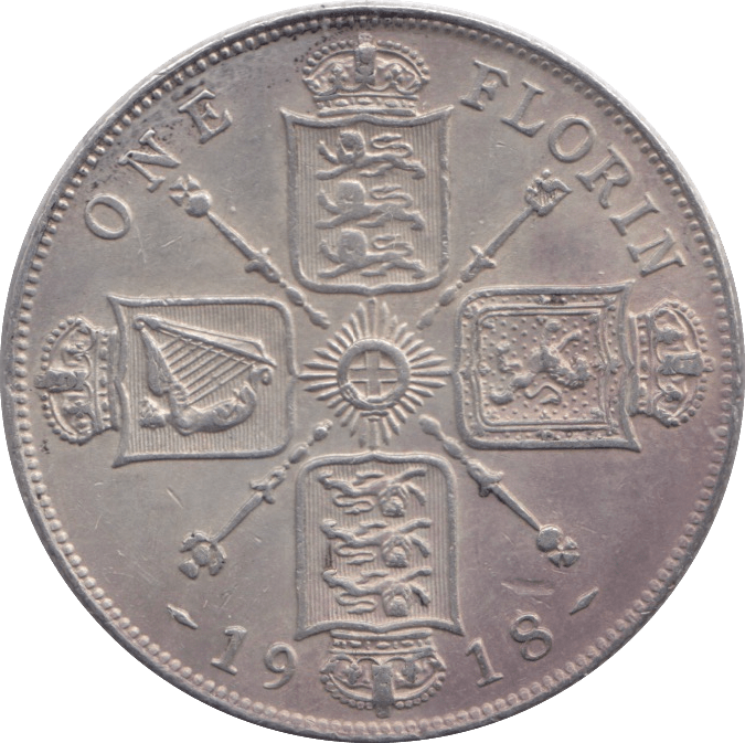 1918 FLORIN ( EF ) - FLORIN - Cambridgeshire Coins