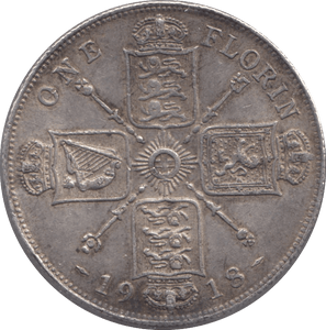 1918 FLORIN ( GVF ) - FLORIN - Cambridgeshire Coins