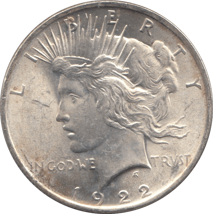 1922 SILVER PEACE DOLLAR PHILADELPHIA MINT 2 - SILVER WORLD COINS - Cambridgeshire Coins