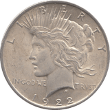 1922 SILVER PEACE DOLLAR PHILADELPHIA MINT - SILVER WORLD COINS - Cambridgeshire Coins