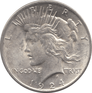 1924 SILVER PEACE DOLLAR PHILADELPHIA MINT - SILVER WORLD COINS - Cambridgeshire Coins