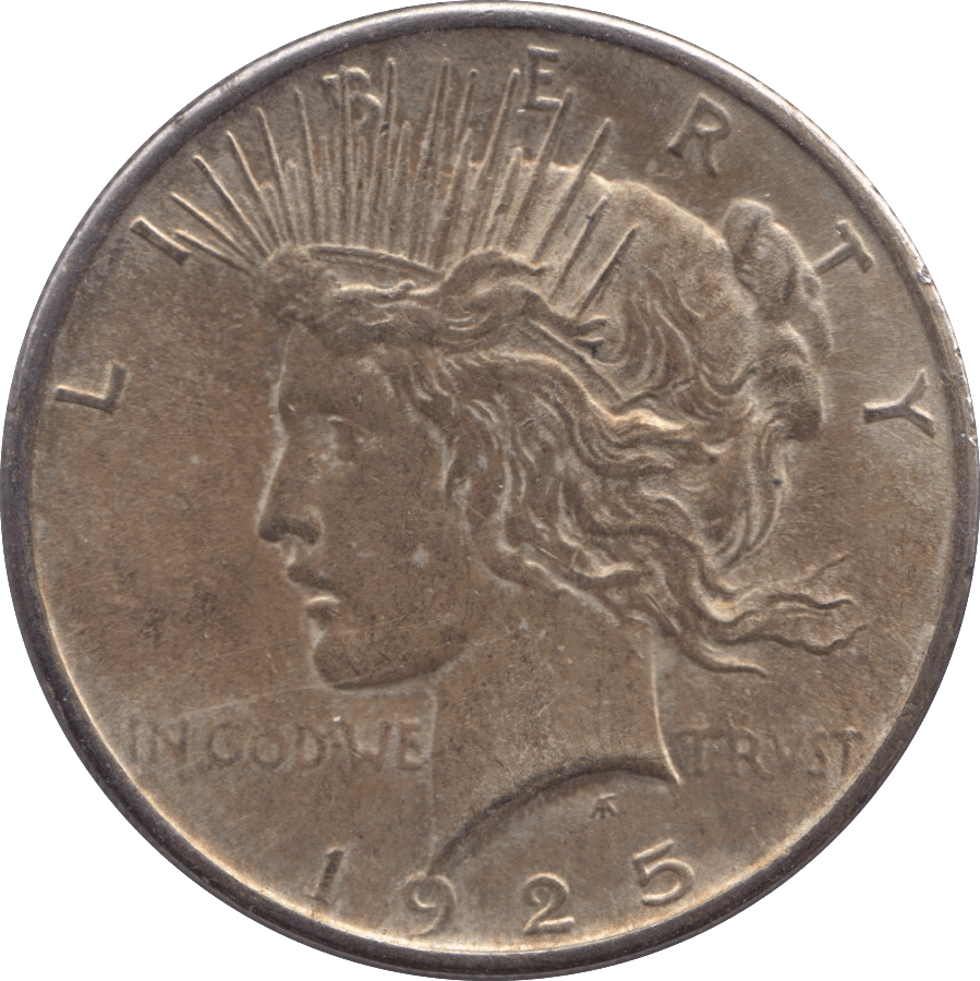 1925 SILVER PEACE DOLLAR PHILADELPHIA MINT A - SILVER WORLD COINS - Cambridgeshire Coins