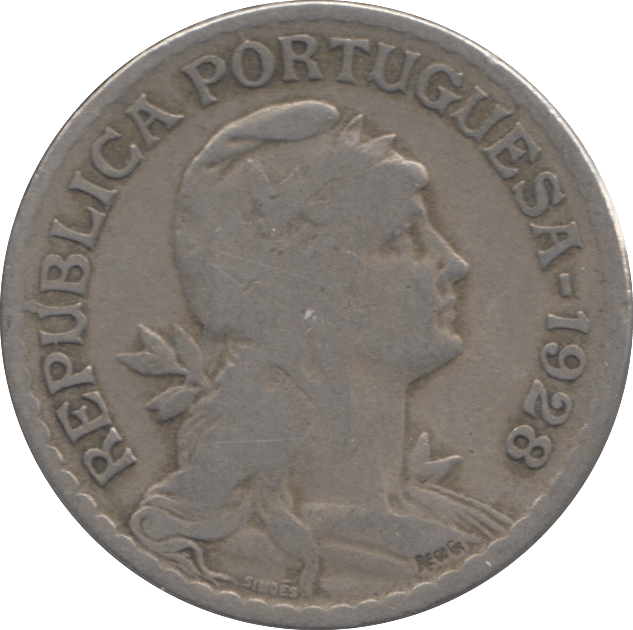 1928 ONE ESCUDO PORTUGAL - WORLD COINS - Cambridgeshire Coins