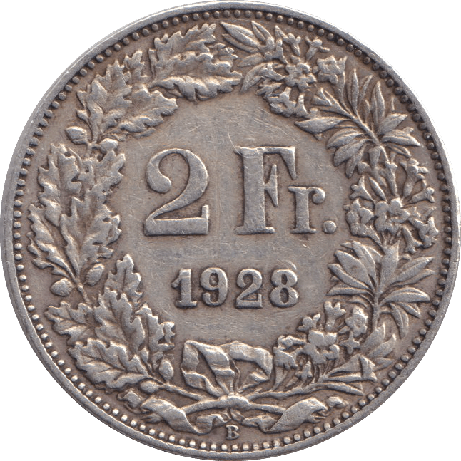 1928 TWO FRANCS SWITZERLAND - WORLD COINS - Cambridgeshire Coins