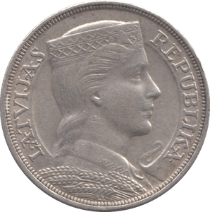 1931 SILVER 5 LATI LATVIA - SILVER WORLD COINS - Cambridgeshire Coins