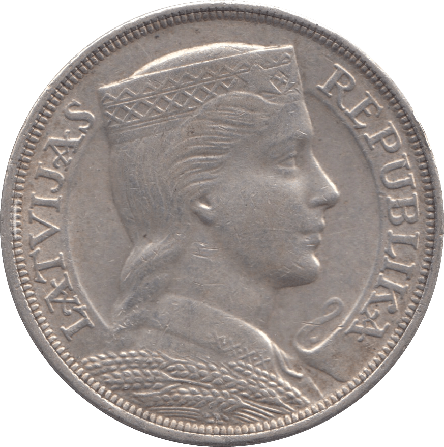 1931 SILVER 5 LATI LATVIA - SILVER WORLD COINS - Cambridgeshire Coins