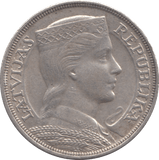 1931 SILVER 5 LATI LATVIA - SILVER WORLD COINS - Cambridgeshire Coins